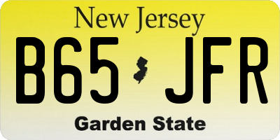NJ license plate B65JFR