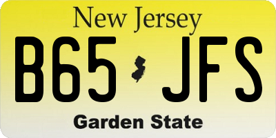 NJ license plate B65JFS