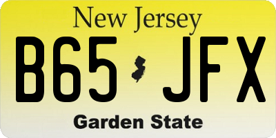 NJ license plate B65JFX
