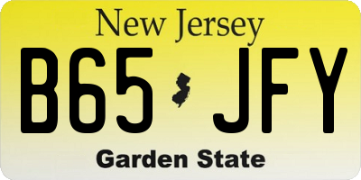 NJ license plate B65JFY