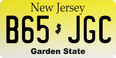 NJ license plate B65JGC