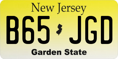 NJ license plate B65JGD