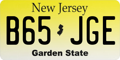 NJ license plate B65JGE