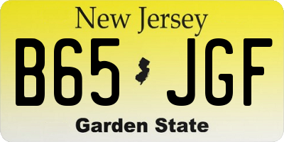 NJ license plate B65JGF