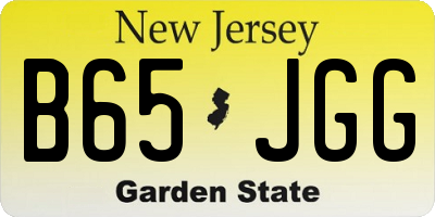 NJ license plate B65JGG