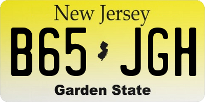 NJ license plate B65JGH