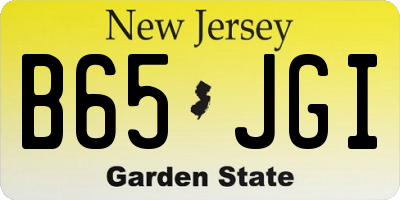 NJ license plate B65JGI