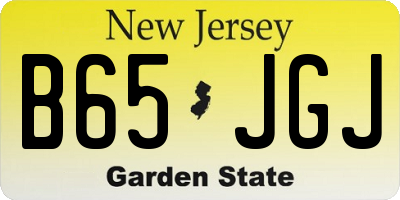 NJ license plate B65JGJ