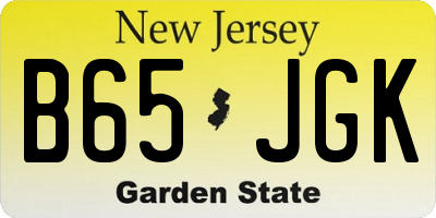 NJ license plate B65JGK