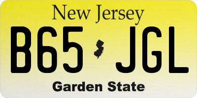 NJ license plate B65JGL