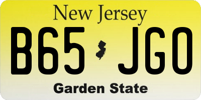 NJ license plate B65JGO