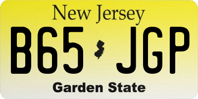 NJ license plate B65JGP