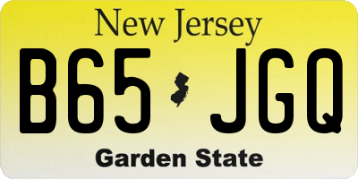 NJ license plate B65JGQ