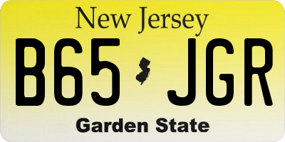 NJ license plate B65JGR