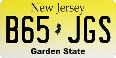 NJ license plate B65JGS
