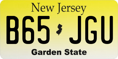 NJ license plate B65JGU