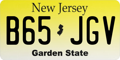 NJ license plate B65JGV