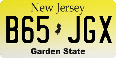 NJ license plate B65JGX