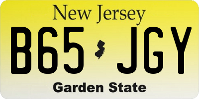 NJ license plate B65JGY