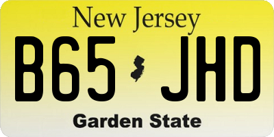 NJ license plate B65JHD