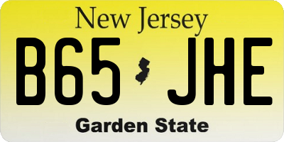 NJ license plate B65JHE