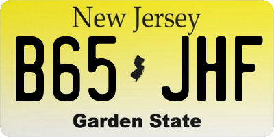 NJ license plate B65JHF
