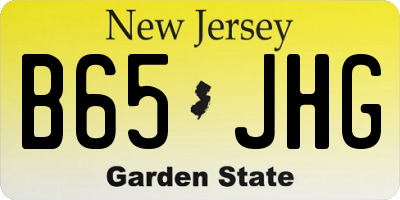 NJ license plate B65JHG