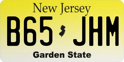 NJ license plate B65JHM