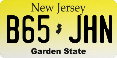 NJ license plate B65JHN