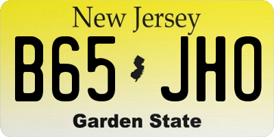 NJ license plate B65JHO