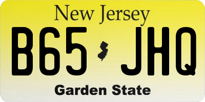 NJ license plate B65JHQ