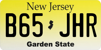 NJ license plate B65JHR
