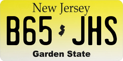 NJ license plate B65JHS