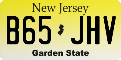 NJ license plate B65JHV