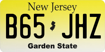NJ license plate B65JHZ