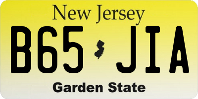 NJ license plate B65JIA