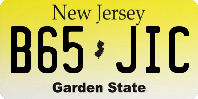 NJ license plate B65JIC