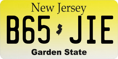 NJ license plate B65JIE