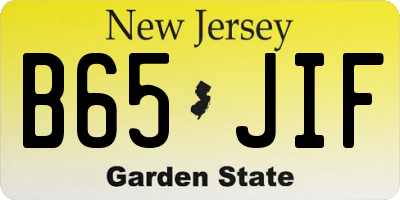 NJ license plate B65JIF