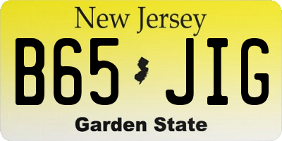 NJ license plate B65JIG