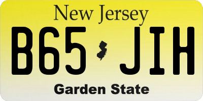 NJ license plate B65JIH