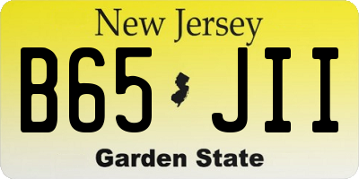 NJ license plate B65JII