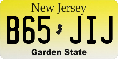 NJ license plate B65JIJ