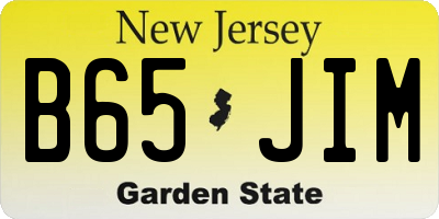 NJ license plate B65JIM