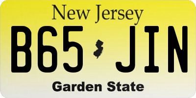 NJ license plate B65JIN