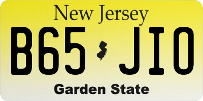 NJ license plate B65JIO