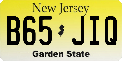 NJ license plate B65JIQ