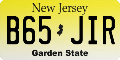 NJ license plate B65JIR