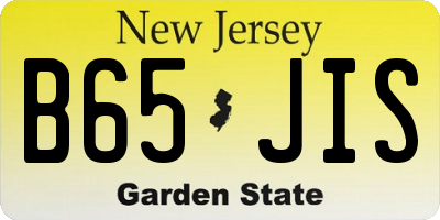 NJ license plate B65JIS