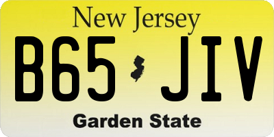 NJ license plate B65JIV